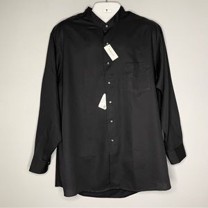 VAN HEUSEN Long Sleeve Button Down Banded Collar Pique Dress Shirt